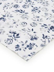 Drap plat Padang, Blanc, bleu foncé