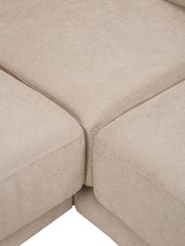 Modulares Ecksofa Jasmin in Beige, Bezug: 85% Polyester, 15% Nylon , Gestell: Massives Fichtenholz FSC-, Füße: Kunststoff, Webstoff Beige, B 306 x H 84 cm