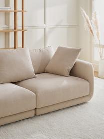 Modulares Ecksofa Jasmin in Beige, Bezug: 85% Polyester, 15% Nylon , Gestell: Massives Fichtenholz FSC-, Füße: Kunststoff, Webstoff Beige, B 306 x H 84 cm