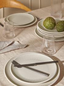 Dinerbord Zabelle met streepversiering, 4 stuks, Keramiek, Gebroken wit, lichtbeige, Ø 27 x H 3 cm