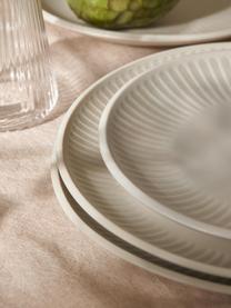 Dinerbord Zabelle met streepversiering, 4 stuks, Keramiek, Gebroken wit, lichtbeige, Ø 27 x H 3 cm