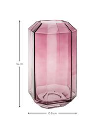 Glas-Vase Divine, Glas, Violett, transparent, Ø 8 x H 16 cm