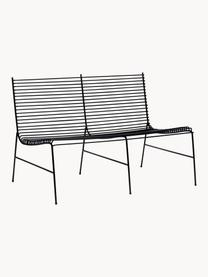 Banco para exterior String, Metal recubierto, Negro, An 113 x F 71 cm