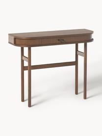 Konzolový stolek s žebrovanou přední stranou Front, Dubové dřevo, tmavě hnědě lakované, Š 100 cm, V 80 cm