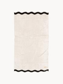 Ręcznik plażowy Wave, 100% bawełna, Złamana biel, czarny, S 86 x D 168 cm
