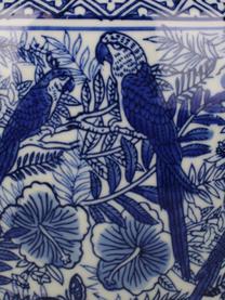 Velký obal na květináč z porcelánu Parrots, Porcelán, Modrá, bílá, Ø 25 cm, V 28 cm