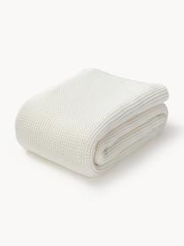 Strickdecke Adalyn, 100% Bio-Baumwolle, GOTS-zertifiziert, Off White, B 150 x L 200 cm