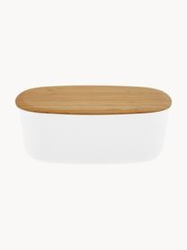 Panera con tapadera de bambú Box-It, Blanco, madera clara, An 35 x Al 12 cm