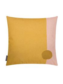 Housse de coussin réversible imprimé abstrait Images, Jaune, rose, brun clair