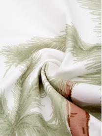 Kussenhoes Palima met palmprint van biokatoen, 100% biokatoen, GOTS-gecertificeerd, Wit, groen, B 45 x L 45 cm