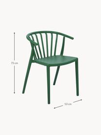 Chaise de jardin empilable en plastique Capri, Polypropylène, Vert foncé, larg. 53 x prof. 55 cm