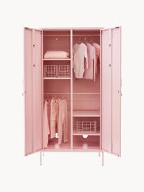 Kleiner Kleiderschrank The Twinny, Stahl, pulverbeschichtet, Hellrosa, B 85 x H 183 cm