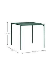 Zahradní kovový stůl Novo, Potažená ocel, Tmavě zelená, Š 80 cm, H 80 cm