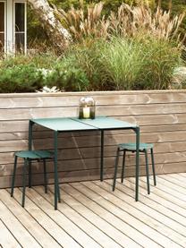 Kovový záhradný stôl Novo, Potiahnutá oceľ, Tmavozelená, Š 80 x V 80 cm