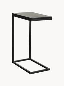 Beistelltisch Celow aus Mangoholz, Tischplatte: Massives Mangoholz, lacki, Gestell: Metall, pulverbeschichtet, Schwarz, B 45 x H 62 cm