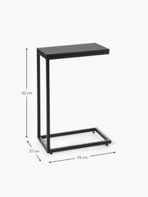 Tavolino in legno di mango Celow, Struttura: metallo verniciato a polv, Nero, Larg. 45 x Alt. 62 cm