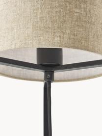 Lampada da tavolo in lino Piper, Paralume: 85% lino, 15% terylen, Base della lampada: metallo verniciato a polv, Beige, Ø 22 x Alt. 38 cm