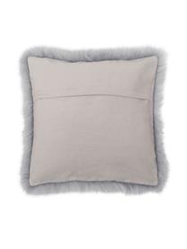 Housse de coussin 40x40 en peau de mouton lisse Oslo, Gris clair, larg. 40 x long. 40 cm