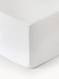 Lenzuolo con angoli boxspring in flanella Biba, Bianco, Larg. 200 x Lung. 200 cm, Alt. 35 cm
