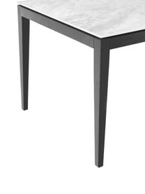 Esstisch Jackson mit Tischplatte in Marmor-Optik, verschiedene Grössen, Tischplatte: Keramikstein in Marmor-Op, Marmor-Optik Weiss, Eichenholz schwarz lackiert, B 140 x T 90 cm