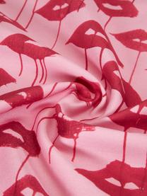 Designer kussenhoezen Kacy van katoensatijn, 2 stuks, Weeftechniek: satijn Draaddichtheid 210, Roze, rood, patroon, B 60 x L 70 cm
