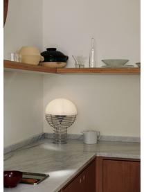 Dizajnová stolová lampa Wire, Odtiene striebornej, biela, Ø 30 x V 42 cm