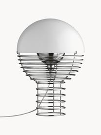 Design Tischlampe Wire, Dekor: Polyacryl, Silberfarben, Weiss, Ø 30 x H 42 cm