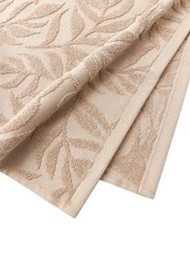 Handdoek Leaf van katoen, 100% katoen
Middelzware kwaliteit 450 g/m²

Het materiaal dat in dit product wordt gebruikt, is getest op schadelijke stoffen en gecertificeerd volgens STANDARD 100 door OEKO-TEX®, 3883CIT, CITEVE, Beige, Douchehanddoek, B 70 x L 140 cm