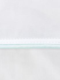 Cuscino medio Comfort, Bianco con fascia di stoffa in raso turchese, Larg. 40 x Lung. 80 cm