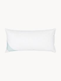 Cuscino medio Comfort, Bianco con fascia di stoffa in raso turchese, Larg. 40 x Lung. 80 cm