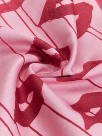 Housse de couette design satin de coton Kacy, Rose, rouge, larg. 140 x long. 200 cm