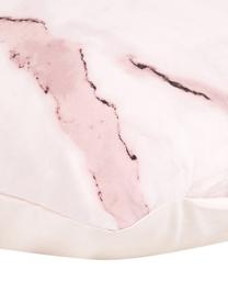 Funda de almohada de percal Malin, Estampado mármol rosa claro, An 45 x L 110 cm