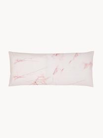 Funda de almohada de percal Malin, Estampado mármol rosa claro, An 45 x L 110 cm