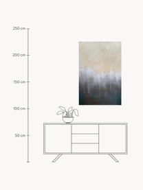 Handbeschilderde canvas print Sandy Abstract, Blauwtinten, goudkleurig, B 84 x H 120 cm