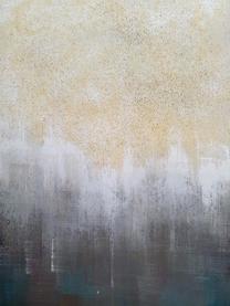 Ręcznie malowany obraz na płótnie Sandy Abstract, Odcienie niebieskiego, odcienie złotego, S 84 x W 120 cm