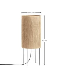 Kleine Stehlampe RO aus Jute, Lampenschirm: Jute, Beige, H 80 cm