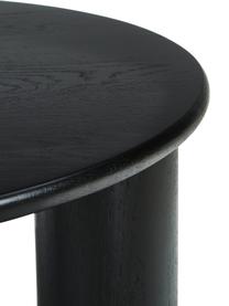 Table basse ronde bois de chêne Didi, Bois de chêne massif, laqué, Noir, Ø 80 cm