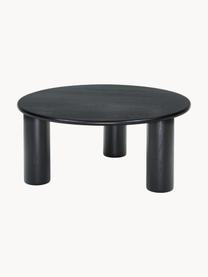 Mesa de centro redonda de roble Didi, Madera de roble maciza pintado, Negro, Ø 80 cm