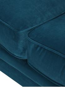 Sofá Chesterfield de terciopelo Sally (2 plazas), Tapizado: 100% poliéster, Estructura: marco de base de madera, Terciopelo azul petróleo, An 203 x Al 79 cm