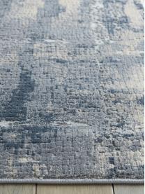 Loper Rustic Textures, Bovenzijde: 51% polypropyleen, 49% po, Onderzijde: 50% jute, 50% latex, Grijsblauw, ivoorkleurig, 70 x 230 cm