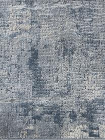 Loper Rustic Textures, Bovenzijde: 51% polypropyleen, 49% po, Onderzijde: 50% jute, 50% latex, Grijsblauw, ivoorkleurig, 70 x 230 cm