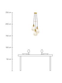 Cluster-Pendelleuchte Kyle in Gold, Baldachin: Metall, gebürstet, Goldfarben, Ø 36 cm