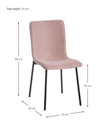 Čalouněná židle Sofia, Růžová, černá