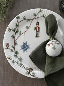 Assiettes de Noël peintes à la main Hammershøi, 4 pièces, Porcelaine, Blanc, multicolore, Ø 27 cm