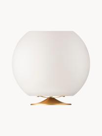 Lámpara de mesa LED regulable Sphere, con altavoz Bluetooth y enfriador de botellas, Pantalla: polietileno, Estructura: metal recubierto, Blanco, dorado, Ø 38 x Al 36 cm