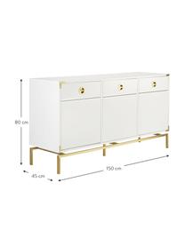 Credenza bianca Elegance, Bianco, Larg. 150 x Alt. 80 cm