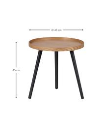 Table d'appoint ronde en bois Mesa, Bois clair, noir, Ø 45 x haut. 45 cm