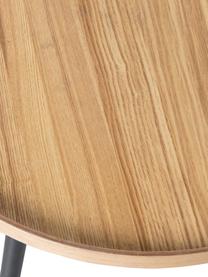 Mesa auxiliar redonda de madera Mesa, Tablero: fibras de densidad media , Patas: madera de pino recubierta, Madera clara, negro, Ø 45 x Al 45 cm