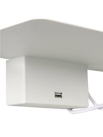 Applique bianca dimmerabile con ripiano e connessione USB Rack, Lampada: metallo rivestito, Bianco, Larg. 35 x Prof. 20 cm