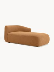 Chaise longue hoekmodule Sofia uit bouclé, Bekleding: bouclé (100% polyester) M, Frame: sparrenhout, spaanplaat, , Poten: kunststof Dit product is , Bouclé lichtbruin, B 185 x D 92 cm, hoekdeel rechts